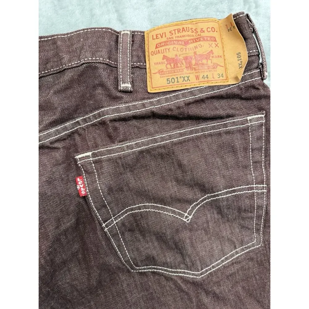 Levi's 501 XX Men's Jeans 44x34 Fits 40x26 Straight Leg Button Fly Hemmed